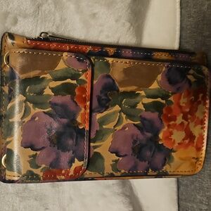 Patricia Nash Multicolor Floral Phone And ID Crossbody Wallet Bag